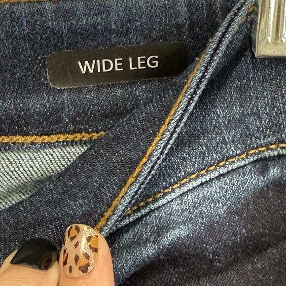 Judy Blue Sunday Chill High Rise Cropped Wide Leg Jeans Sz 14W Dark Wash Casual - Picture 5 of 9